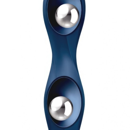 Фаллоимитатор со смещенным центром тяжести синий 18 см Double Ball-R Satisfyer