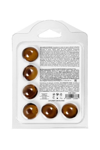 Массажное масло с ароматом шоколада Secret Play Brazilian Balls (6х4 г)