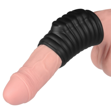 Рельефная вибронасадка на пенис Wave Knights Ring (Black)