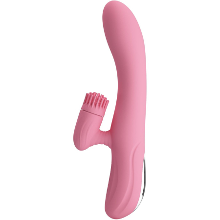 Перезаряжаемый вибратор-кролик с вращающимся клиторальным стимулятором розовый Pretty Love Chris