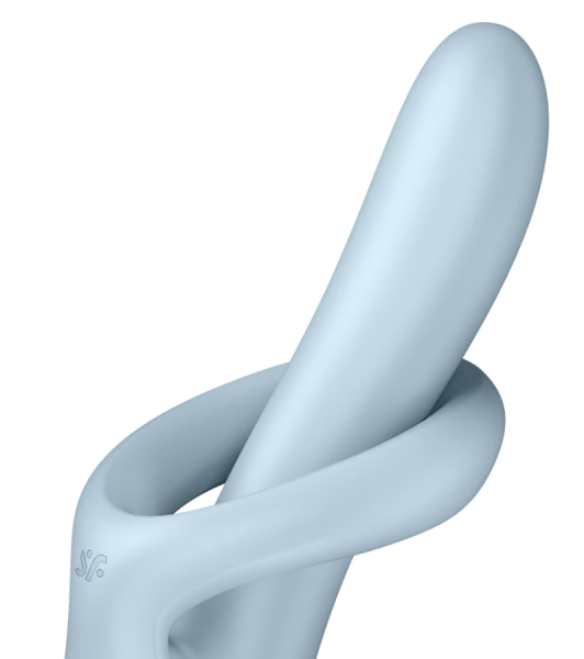 Нагревающий вибратор-кролик c ротацией голубой ﻿Heat Flex 4 Satisfyer 