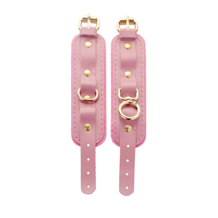 Наручники скругленные розовые (фетр, золото)