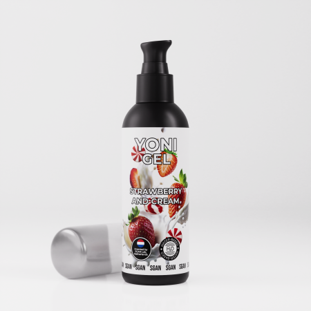 Лубрикант для орального секса со вкусом клубники со сливками SGAN YONI GEL (100 мл)