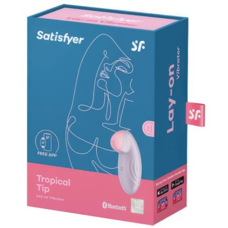Перезаряжаемый смарт-стимулятор с вибрацией сиреневый Tropical Tip Satisfyer 
