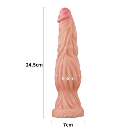 Фаллоимитатор с ярко выраженным рельефом Lovetoy Dual layered Platinum Silicone Cock 25 см