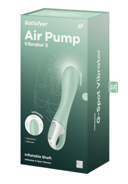 Расширяющийся вибратор зеленый Air Pump Vibrator 3 Satisfyer 
