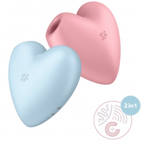 Вакуумно-волновой стимулятор с вибрацией розовый Cutie Heart Satisfyer 