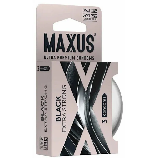 Презервативы Maxus Extra Strong черные (3 шт)
