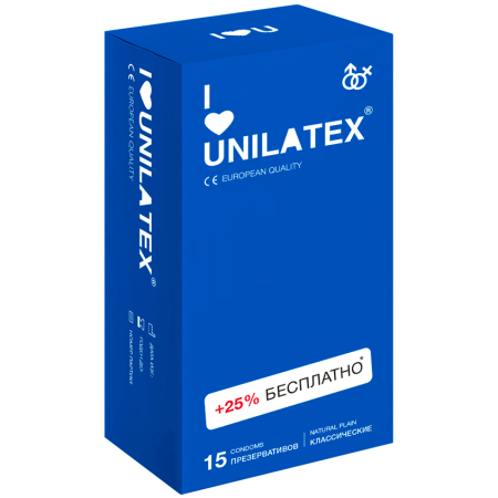 Презервативы классические Unilatex Natural Plain (15 шт)
