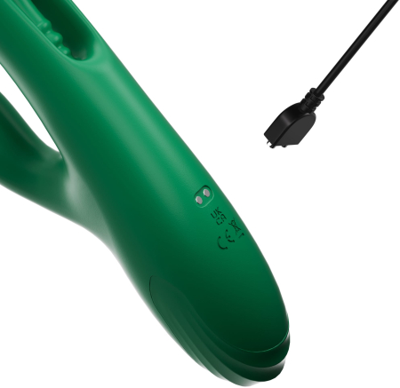 Инновационный перезаряжаемый вибратор-кролик зеленый Amovibe Zenora