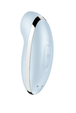 Клиторальный вибростимулятор с пульсацией голубой Tap аnd Climax 2 Satisfyer 