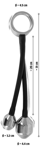 Эрекционное кольцо с металлическими грузиками Cock ring & Ass plugs