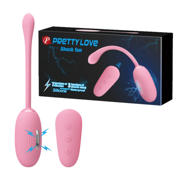 Виброяйцо с электростимуляцией и беспроводным пультом Pretty Love Shock Fun 