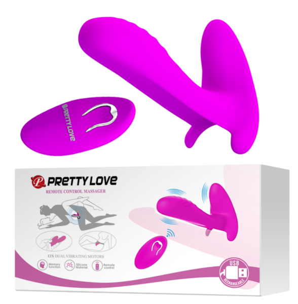 Парный вибратор с двумя моторами и пультом управления Pretty Love 