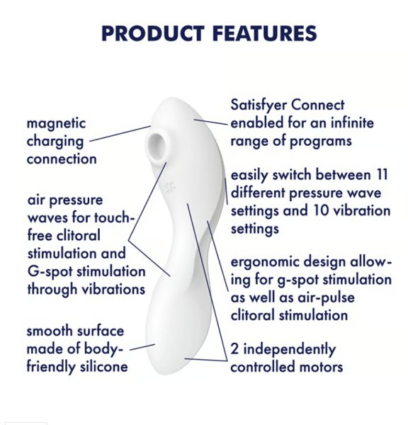 Вакуумный вибростимулятор для клитора и точки G белый Curvy Trinity 5 Satisfyer 