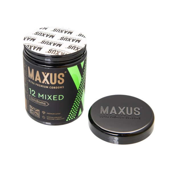 Презервативы Maxus Mixed в пластиковом кейсе (12 шт)