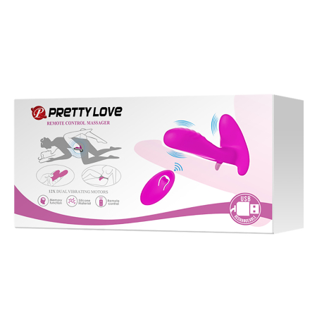 Парный вибратор с двумя моторами и пультом управления Pretty Love 