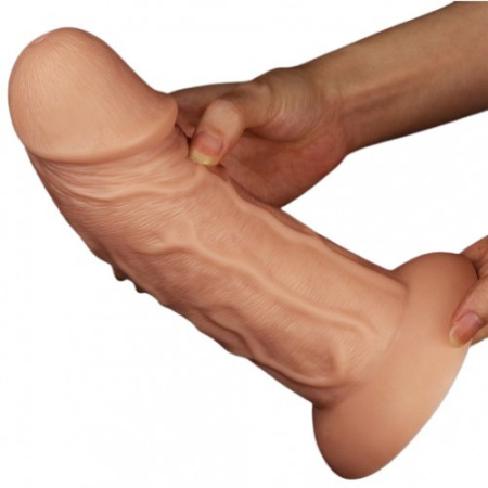 Большой изогнутый фаллос на присоске Lovetoy Realistic Curved Dildo 24 см