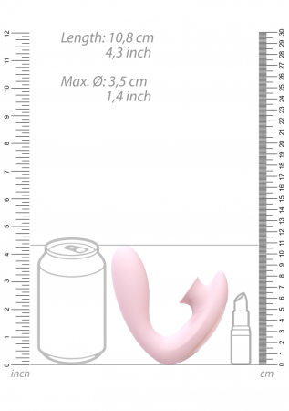 Перезаряжаемый вибратор для G-точки с вакуумно-волновой клиторальной стимуляцией розовый Irresistible Desirable
