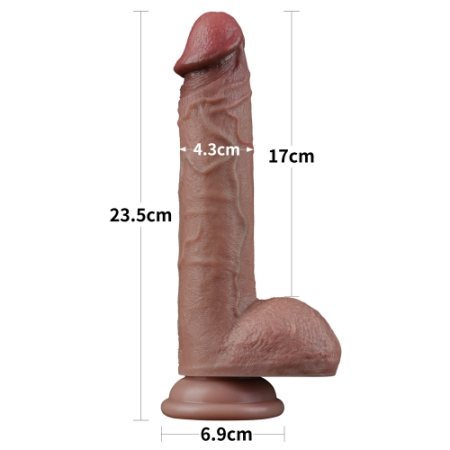 Реалистичный фаллоимитатор на присоске Dual Layered Silicone Cock 23,5 см