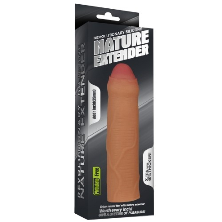 Удлиняющая насадка на пенис Revolutionary Silicone Nature Extender Uncircumcised телесная + 4 см