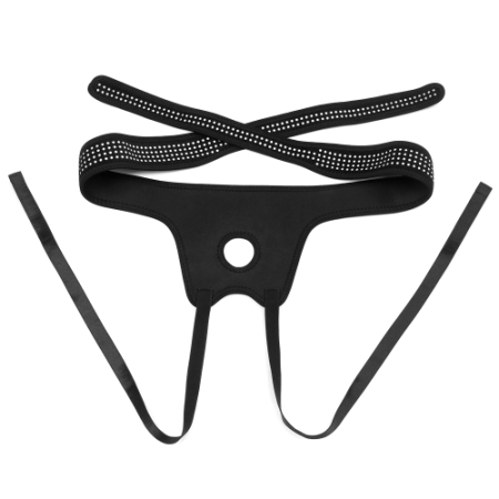 Трусики для страпона INGEN Черные в горошек