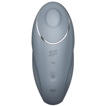 Вибростимулятор с функцией "жидкий воздух" серо-голубой Satisfyer Tap & Climax 1