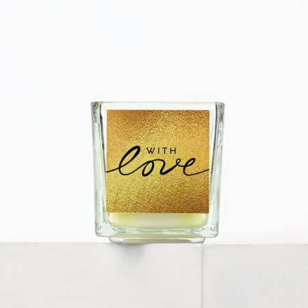 Свеча ароматическая в стекле с ароматом миндаль «With love»