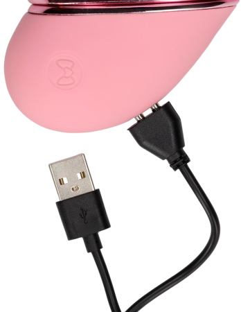 Перезаряжаемый вибратор-сердце с функцией пульсации розовый Tapping Heart Vibrator