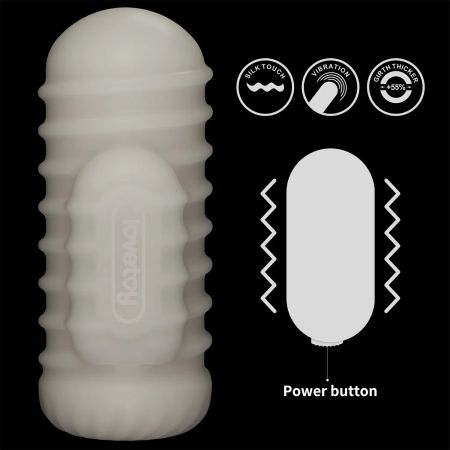 Рельефная вибронасадка на пенис Knights Ring Vibrating Dual Purpose Sleeve-Wavy