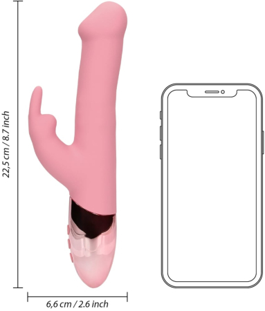 Перезаряжаемый вибратор-кролик с вращающимися бусинами розовый Rotating Beads