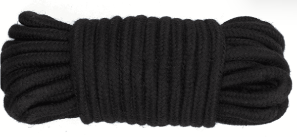 Черная хлопковая веревка для связывания Bondage Rope - 20м.
