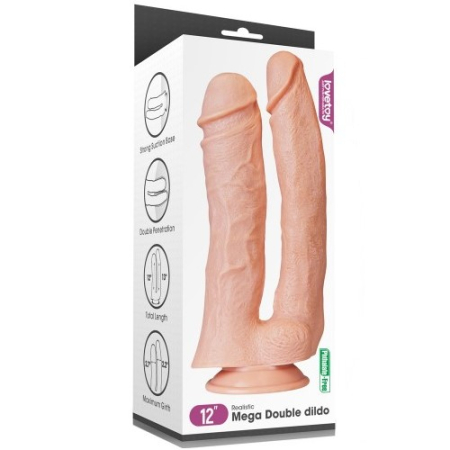 Огромный двойной фаллос на присоске Lovetoy Realistic Mega Double Dildo 33 см