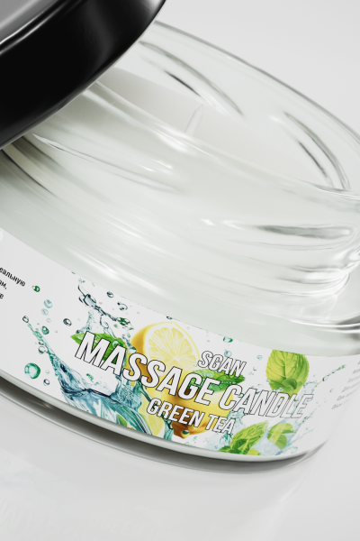 Массажная свеча с кокосовым воском и эфирными маслами "Зеленый чай" SGAN (50 мл)