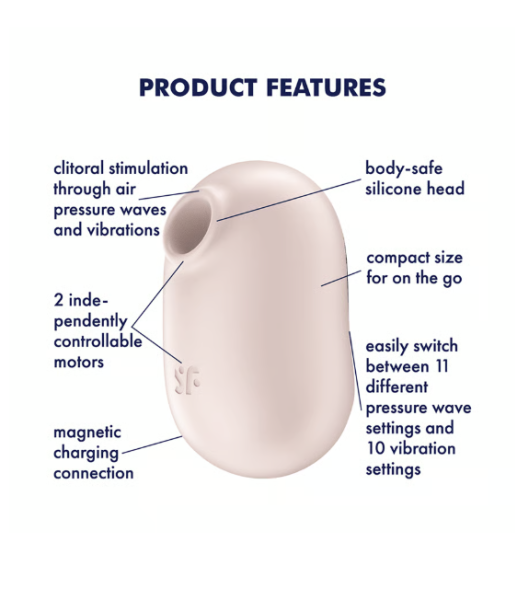 Вакуумно-волновой стимулятор с вибрацией бежевый Pro To Go 2 Satisfyer