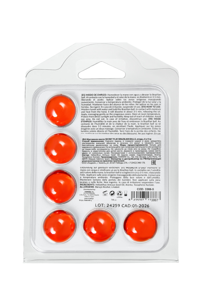 Массажное масло с ароматом ягод Secret Play Brazilian Balls (6х4 г)