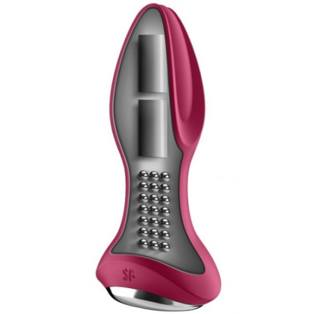 Анальный смарт-стимулятор с вибрацией и ротацией фуксия Rotator Plug 2+ Satisfyer 