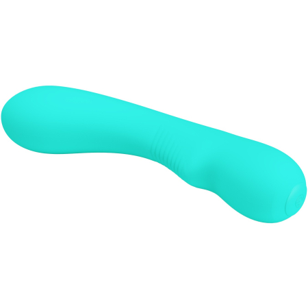 Перезаряжаемый изогнутый вибратор для точки G Pretty Love Matt Super Soft Silicone бирюзовый