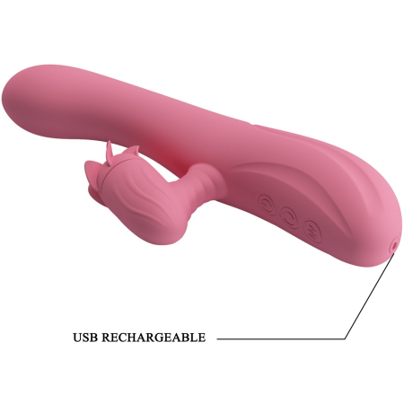 Перезаряжаемый вибратор-кролик для точки-G розовый Pretty Love Gina
