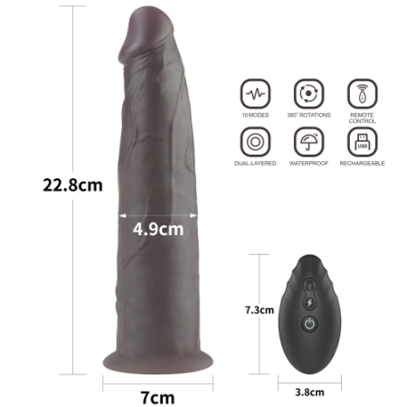 Реалистичный вибратор с ротацией Dual Layered Silicone Rotator 23 см
