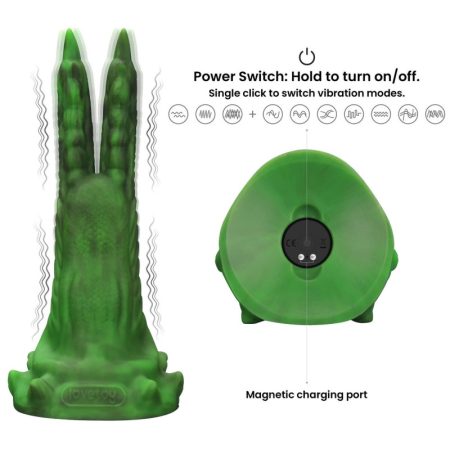 Вибратор в форме лапы с двумя когтями - Double-Claw Vibrating Silicone Dildo Savage Charm 10 режимов вибрации