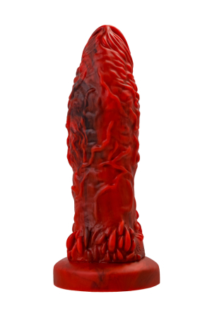 Перезаряжаемый вибратор на присоске красный Black&Red Monster Docus