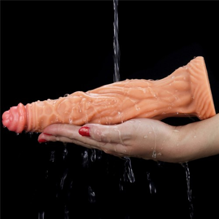 Фаллоимитатор с ярко выраженным рельефом Lovetoy Dual layered Platinum Silicone Cock 25 см