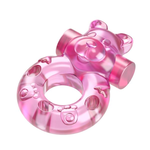 Эрекционное кольцо с вибрацией Baile Pink Dog-Head