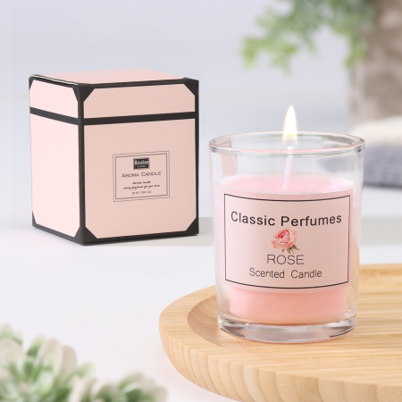 Свеча соевая с ароматом розы "Aroma Candle"