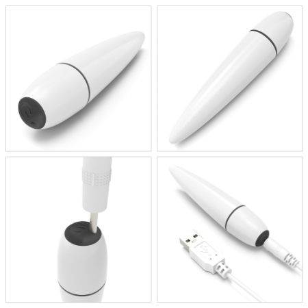 Белый мини-вибратор Ijoy Rechargeable Power Play