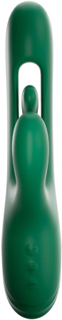 Инновационный перезаряжаемый вибратор-кролик зеленый Amovibe Zenora