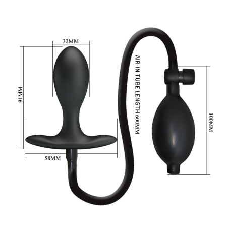 Надувной анальный плаг-стимулятор простаты Pretty Love Inflatable Anal Plug 