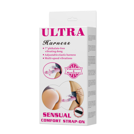 Страпон кролик с вибрацией и ротацией Baile Ultra Harness