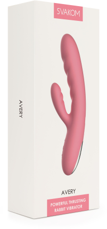 Вибратор-кролик с возвратно-поступательными движениями перезаряжаемый розовый SVAKOM Avery